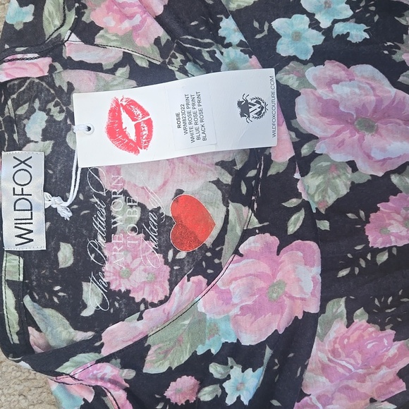 NWT Wildfox Rosie Pink and Black Flutter Sleeve Fit And Flare Dress Size Small - Picture 3 of 10